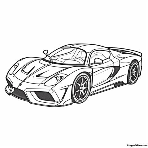 Ferrari Coloring Pages Free Printables for Kids & Adults