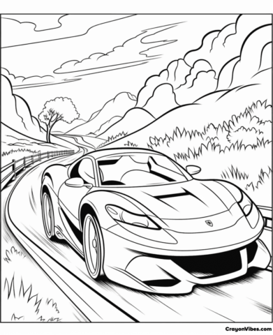 Ferrari Coloring Pages Free Printables for Kids & Adults
