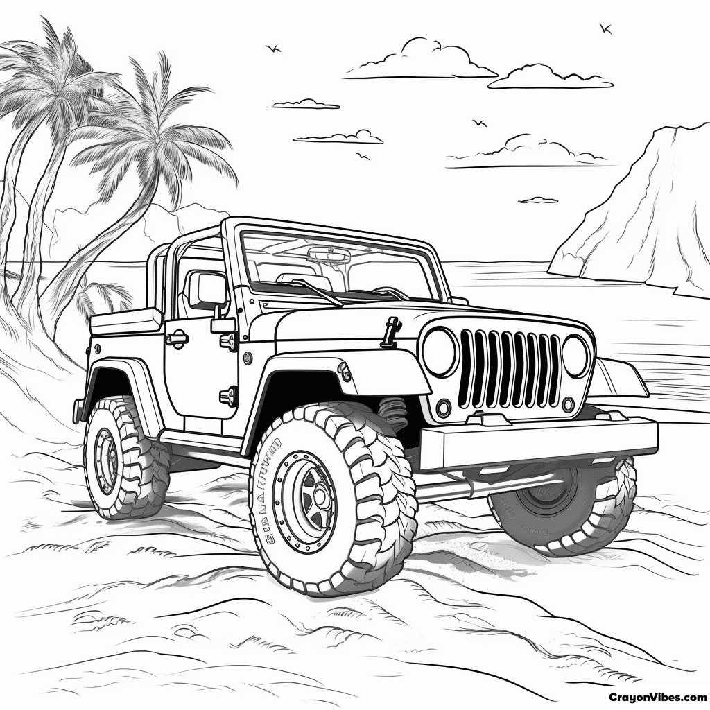 Jeep Coloring Pages Free Printables for Kids & Adults