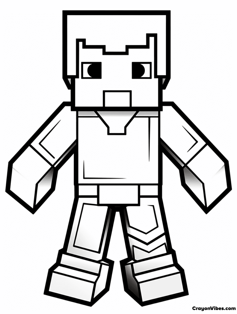 Minecraft Steve coloring pages