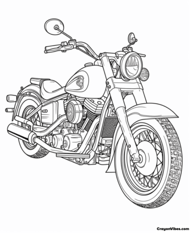Motorcycle Coloring Pages Free Printables for Kids and Adults