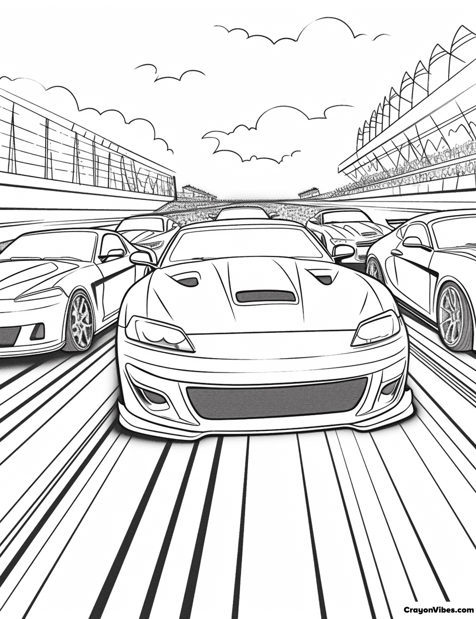 NASCAR Coloring Pages Free Printables for Kids and Adults