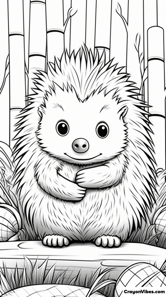 Porcupine coloring pages for kids