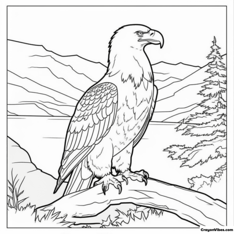 Bald Eagle Coloring Pages Free Printable for Kids and Adults