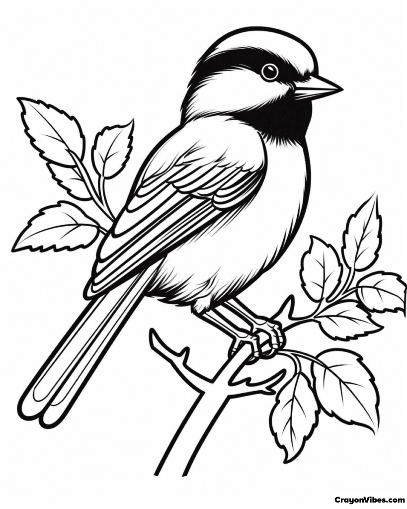 free printable chickadee coloring pages for kids and adults