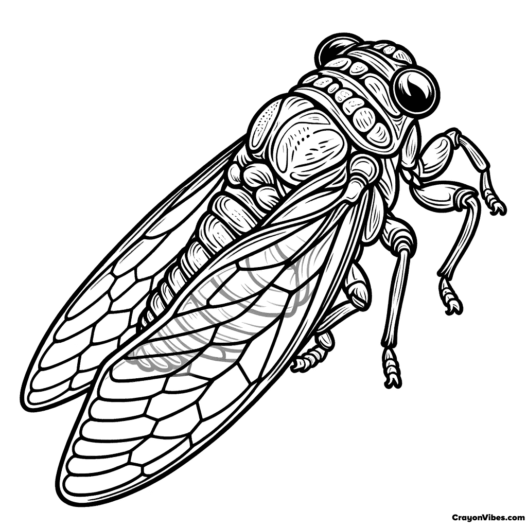 Cicada Coloring Pages Free Printable for Kids and Adults