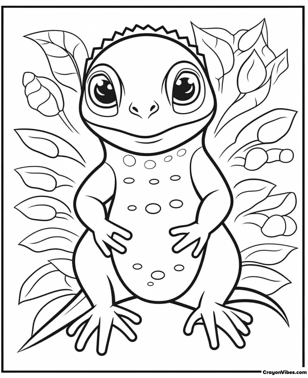 Gecko Coloring Pages Free Printable for Kids and Adults