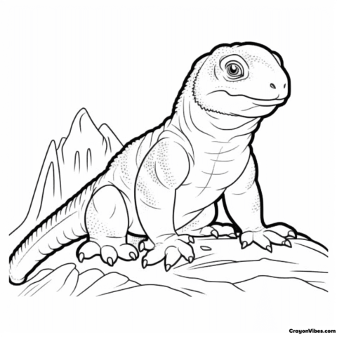 Komodo Dragon Coloring Pages Free Printable for Kids and Adults
