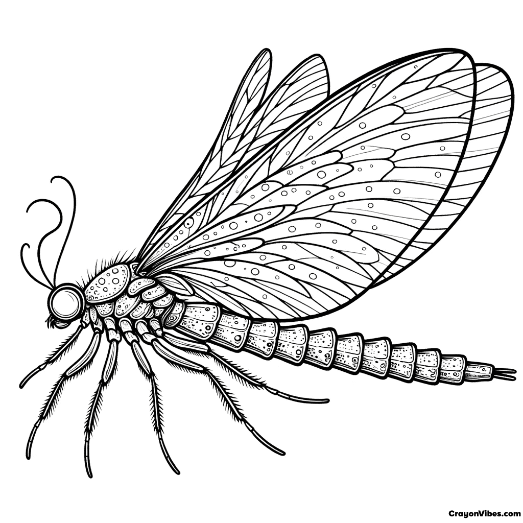 Mayfly Coloring Pages Free Printable for Kids and Adults
