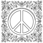 peace and love tegninger til farvelægning