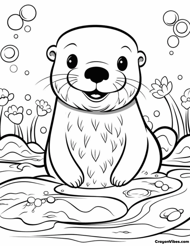 Lontra marinha para colorir, grátis e imprimíveis