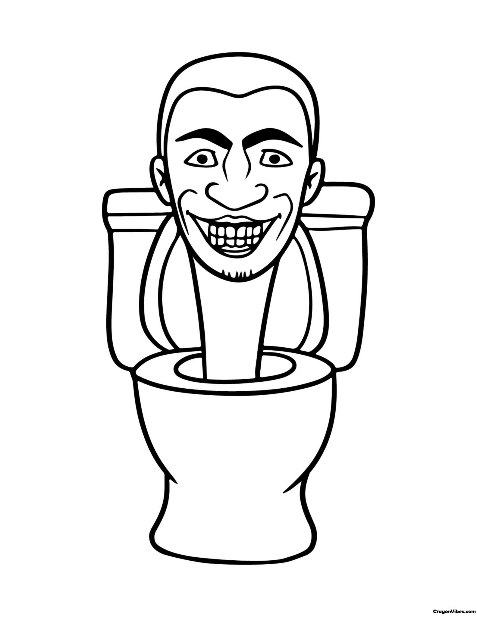 Skibidi Toilet Coloring pages Free Printable for Kids & Adults