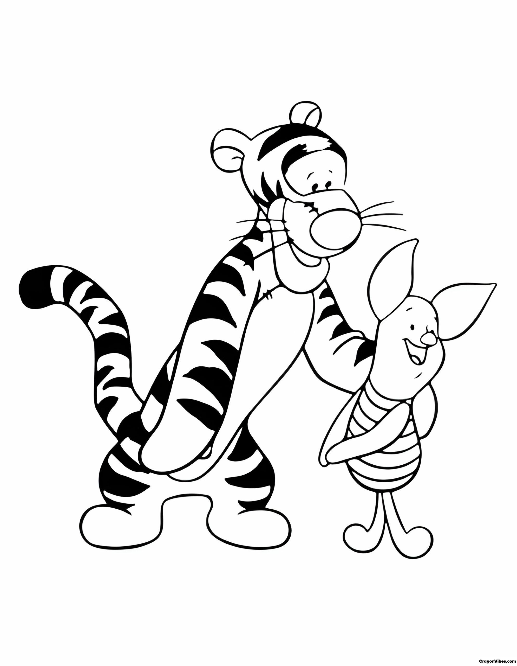 Tigger Coloring Pages Free Printable for Kids