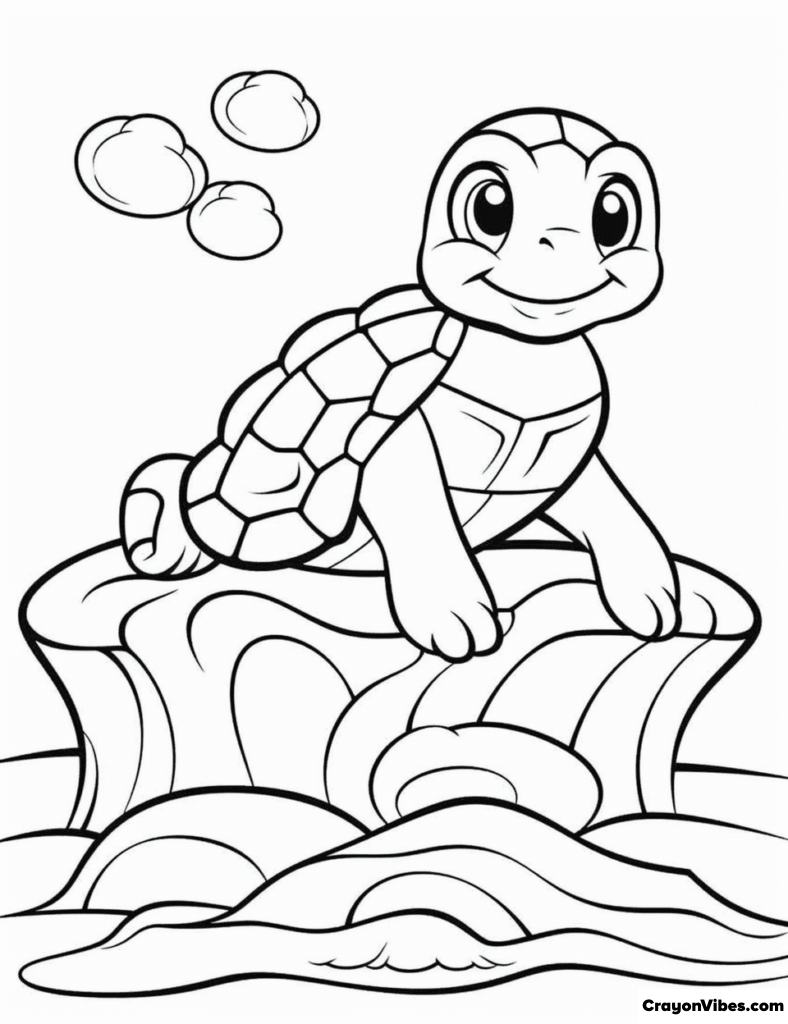 gratis skildpadde-malebøger til print for børn og voksne