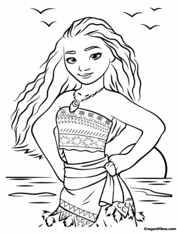 moana coloring pages for kids