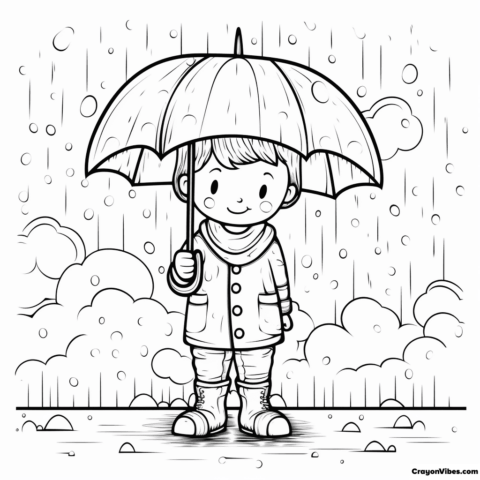 rainy day coloring pages for preschoolers and toddlers