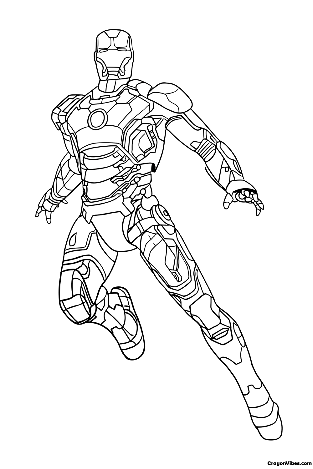 Iron Man Coloring Pages Free Printable for Kids & Adults
