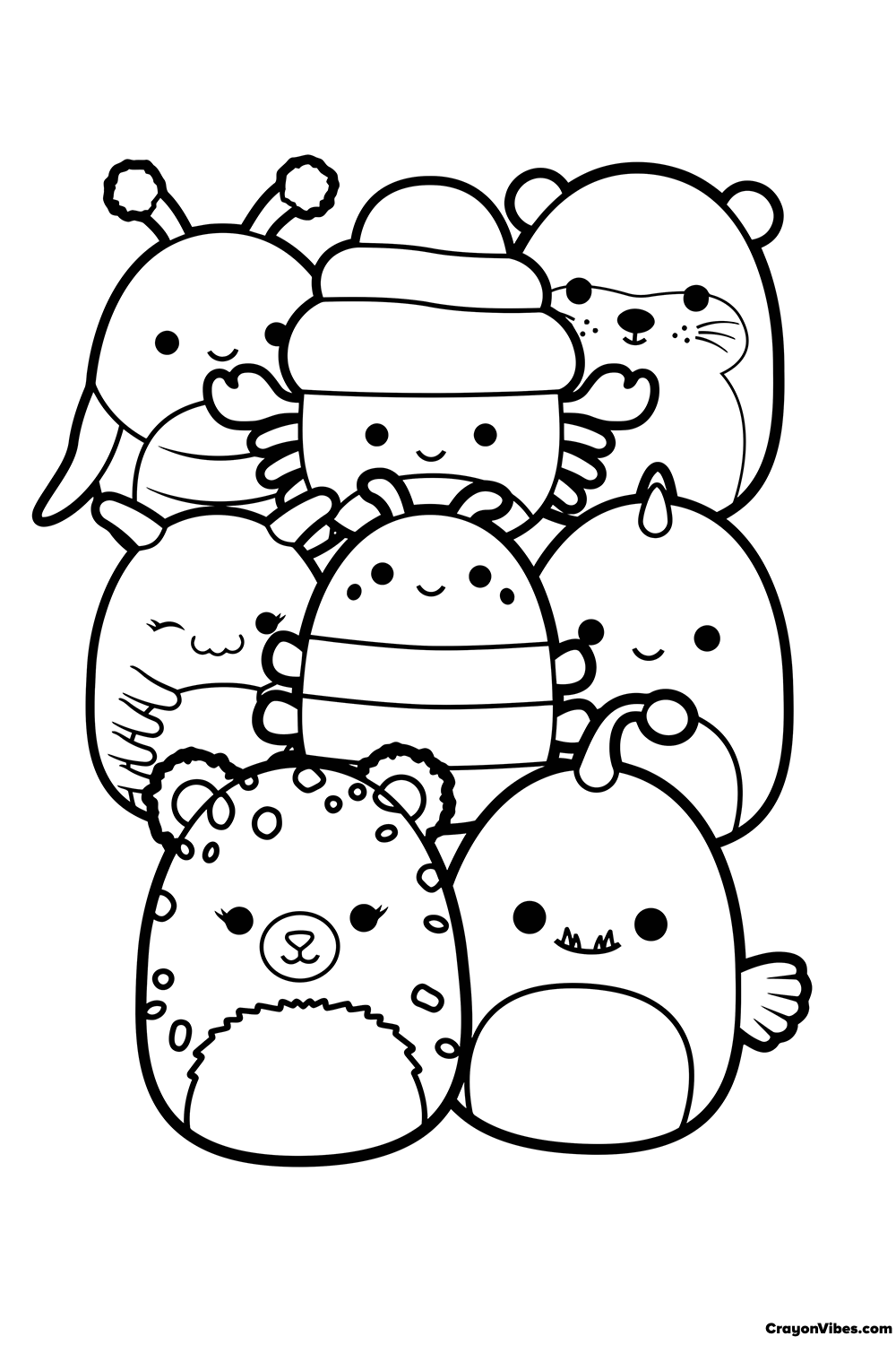 Squishmallows Coloring Pages Free Printable