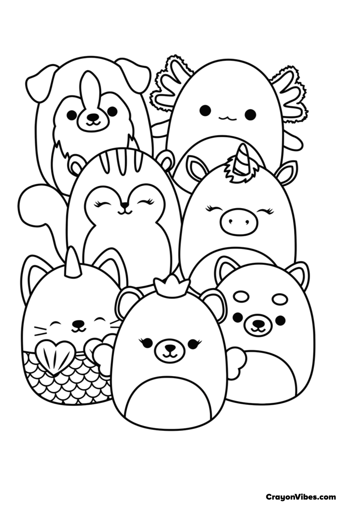 squishmallows coloring pages