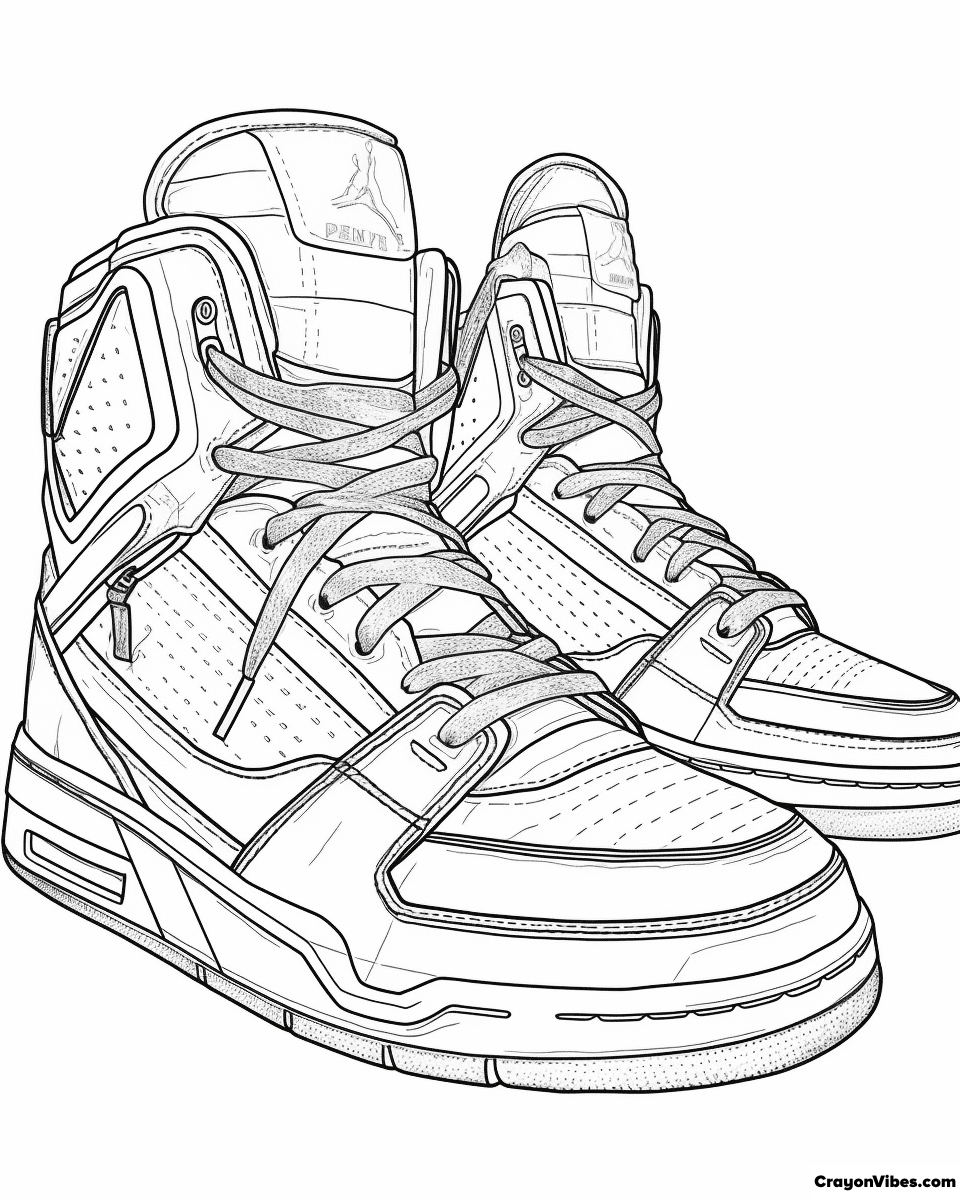 Basketball Shoe Coloring Pages for Adults