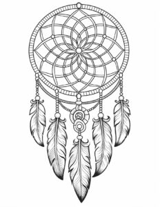 Dreamcatcher Coloring Pages Free Printable for Adults