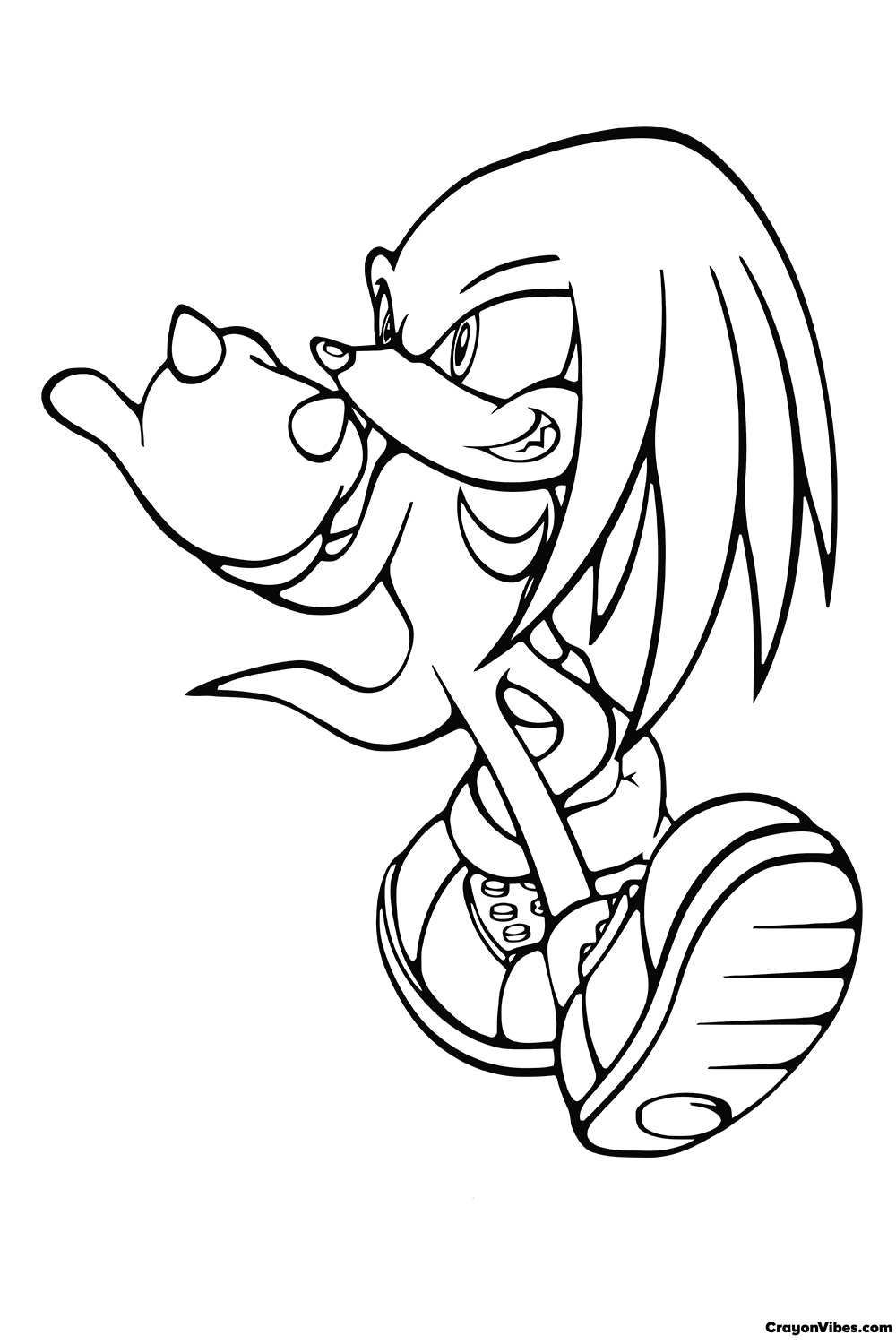 Knuckles Coloring Pages Free Printable for Kids & Adults