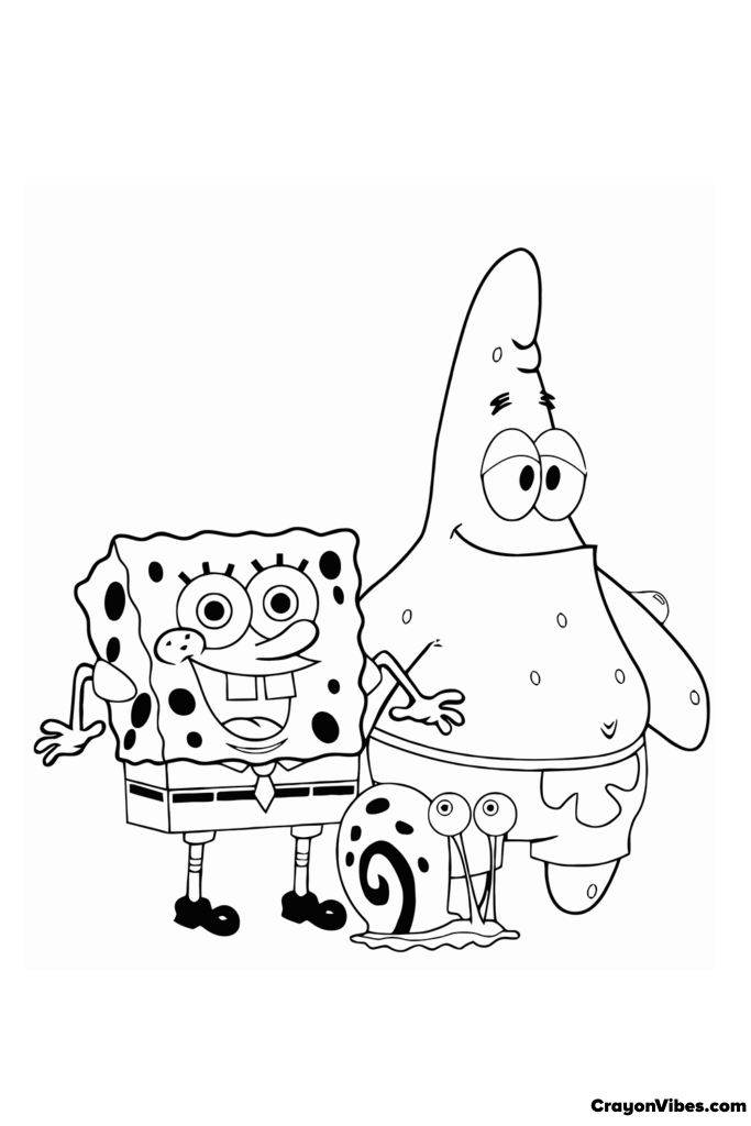 Patrick Star Coloring Pages Free Printable for SpongeBob Lovers