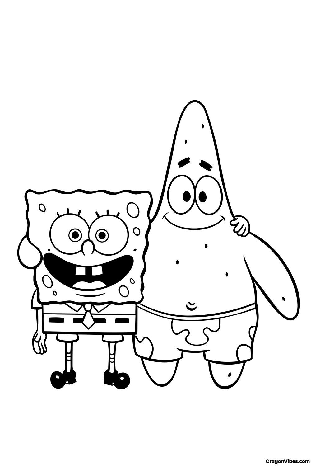 Patrick Star Coloring Pages Free Printable for SpongeBob Lovers