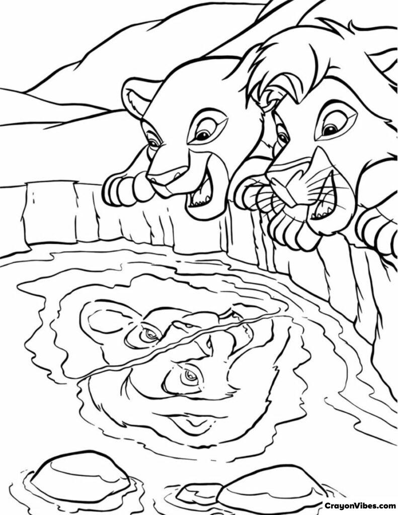 Simba Coloring Pages Free Printable for the Lion King Fans